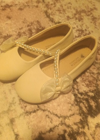 İnci Detaylı Beyaz Kız Çocuk Babet - Görsel 4