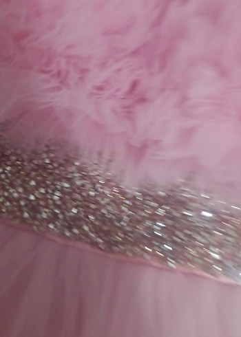 Pembe Renkli Kız Çocuk Fırfırlı Elbise - Görsel 3