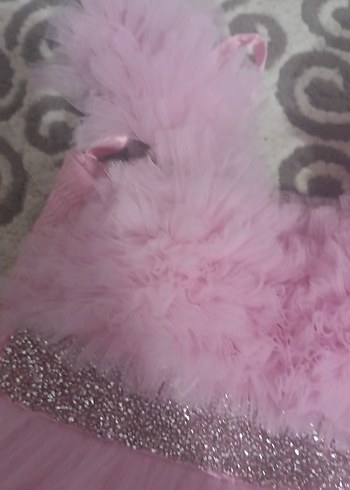 Pembe Renkli Kız Çocuk Fırfırlı Elbise - Görsel 2