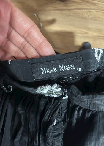 Nakışlı Siyah Uzun Bohem Etek - Görsel 3