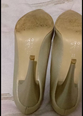 Modern Klasik Gri Stiletto Kadın Ayakkabı - Görsel 4