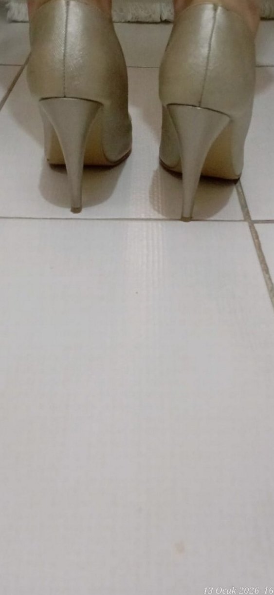 Modern Klasik Gri Stiletto Kadın Ayakkabı - Görsel 3