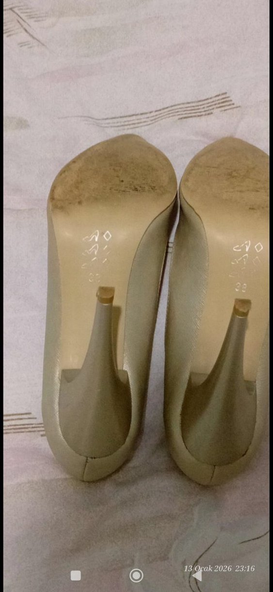 Modern Klasik Gri Stiletto Kadın Ayakkabı - Görsel 4