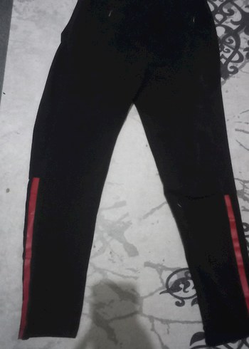 Siyah Kırmızı Şeritli Elastik Kumaş erkek Pantolon - Görsel 3