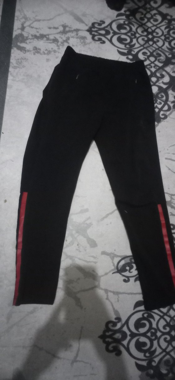 Siyah Kırmızı Şeritli Elastik Kumaş erkek Pantolon - Görsel 3