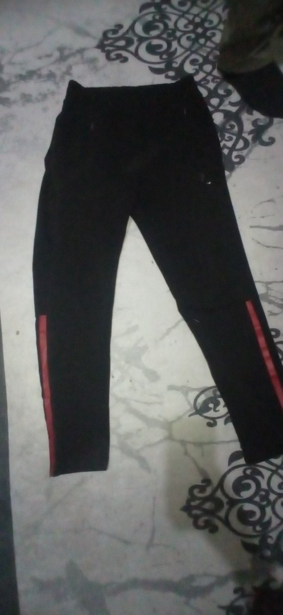 Siyah Kırmızı Şeritli Elastik Kumaş erkek Pantolon - Görsel 4