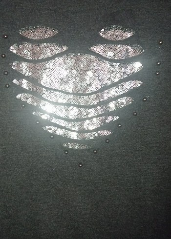 Gri Hamile Tunik, Kısa Kollu, Salaş Kesim - Görsel 2