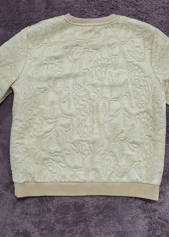 Bej Nakışlı Kadın Uzun Kollu Sweatshirt - Görsel 3