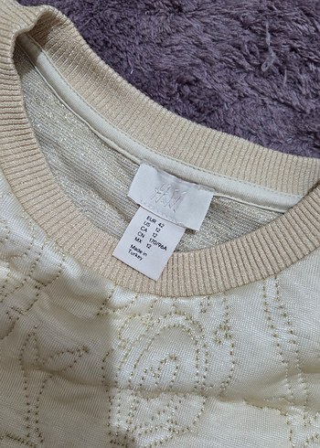 Bej Nakışlı Kadın Uzun Kollu Sweatshirt - Görsel 2