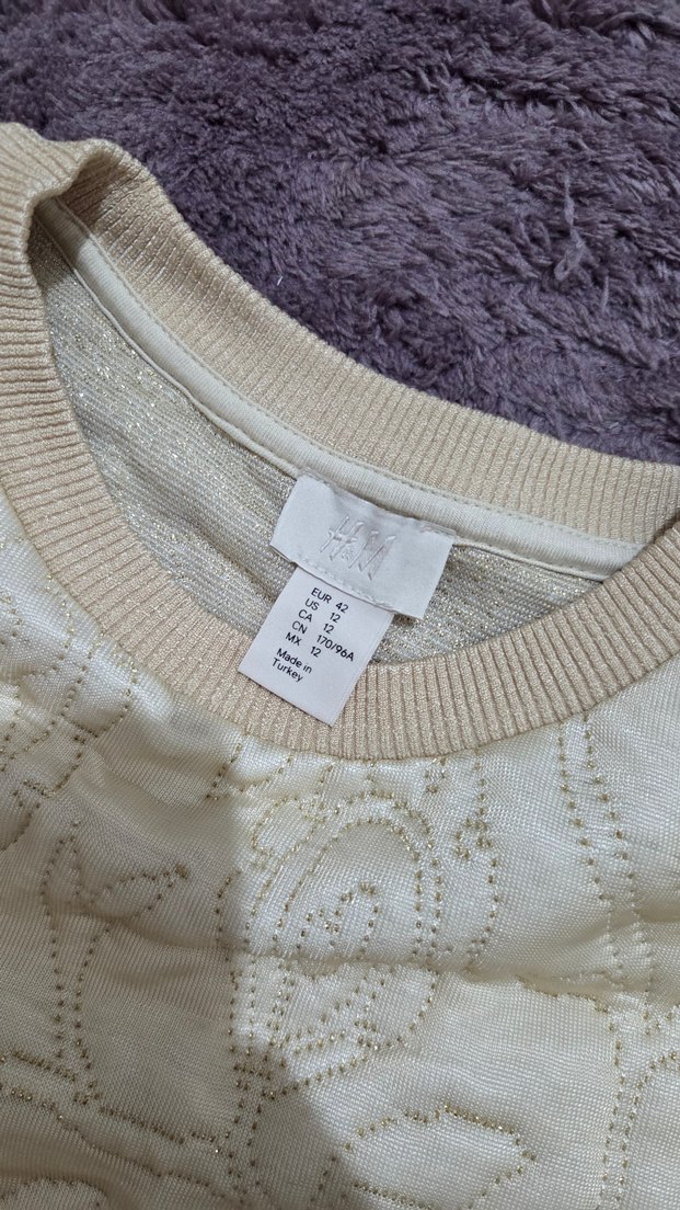 Bej Nakışlı Kadın Uzun Kollu Sweatshirt - Görsel 2