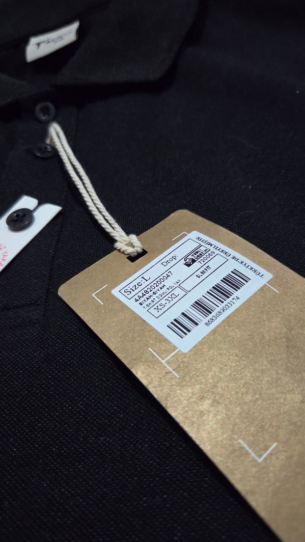 Siyah Erkek Polo Tişört, Kısa Kollu, Regular Fit - Görsel 3