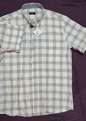 Gri Kareli Kısa Kollu Erkek Gömlek - Görsel 4