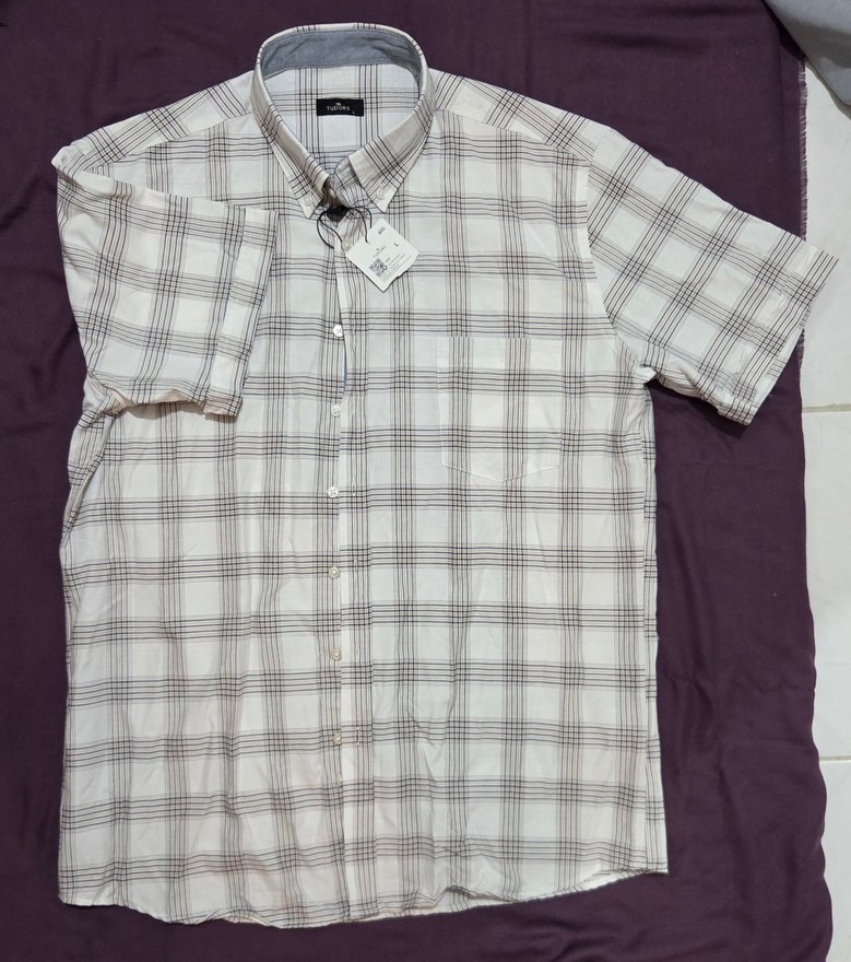 Gri Kareli Kısa Kollu Erkek Gömlek - Görsel 4