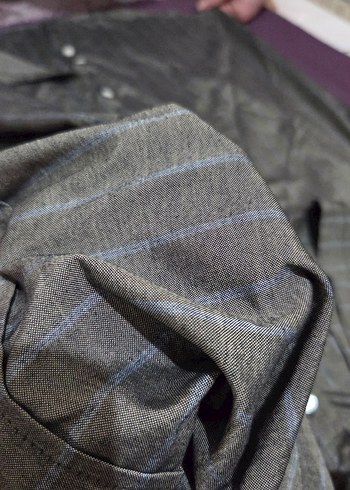 Erkek Kahverengi Keten Kısa Kollu Gömlek - Görsel 4