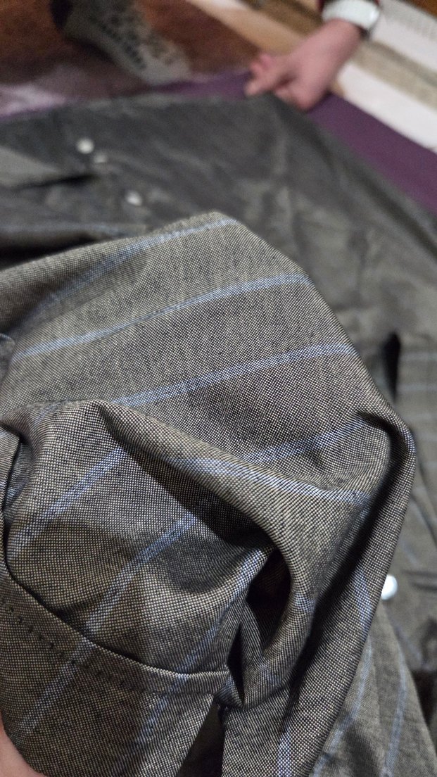 Erkek Kahverengi Keten Kısa Kollu Gömlek - Görsel 4