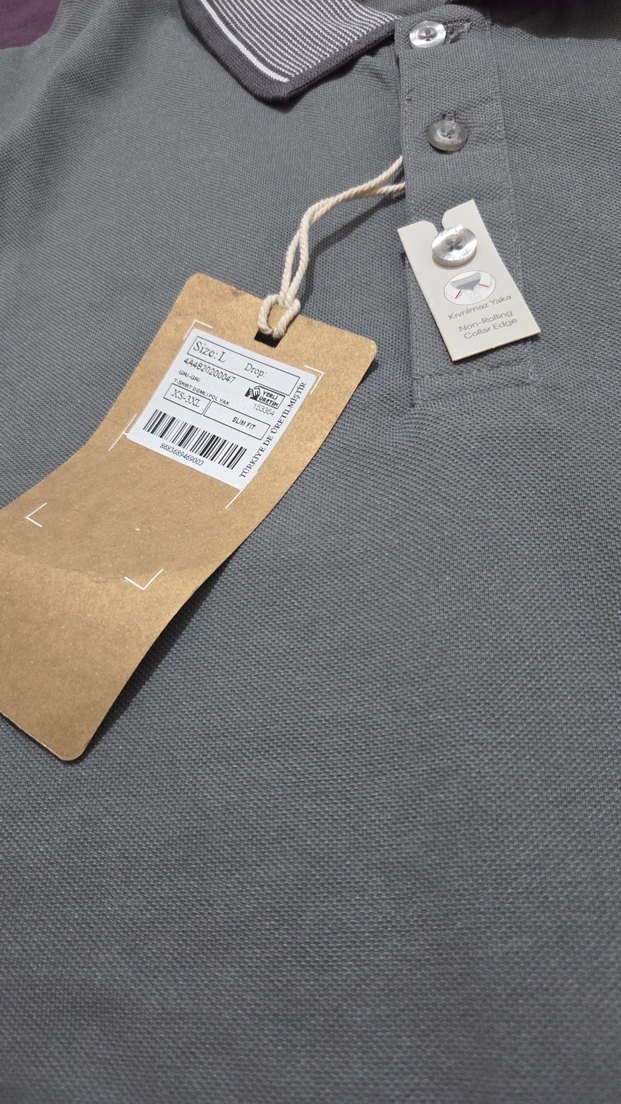 Gri Erkek Polo Yaka Kısa Kollu Tişört - Görsel 3