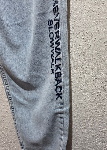 Gri Renkli Salaş Kadın Kot Pantolon - Görsel 3