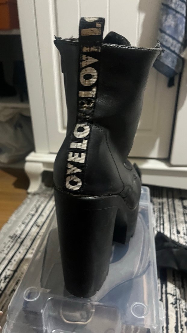 Kadın Siyah Platform Topuklu Gotik Bot - Görsel 3