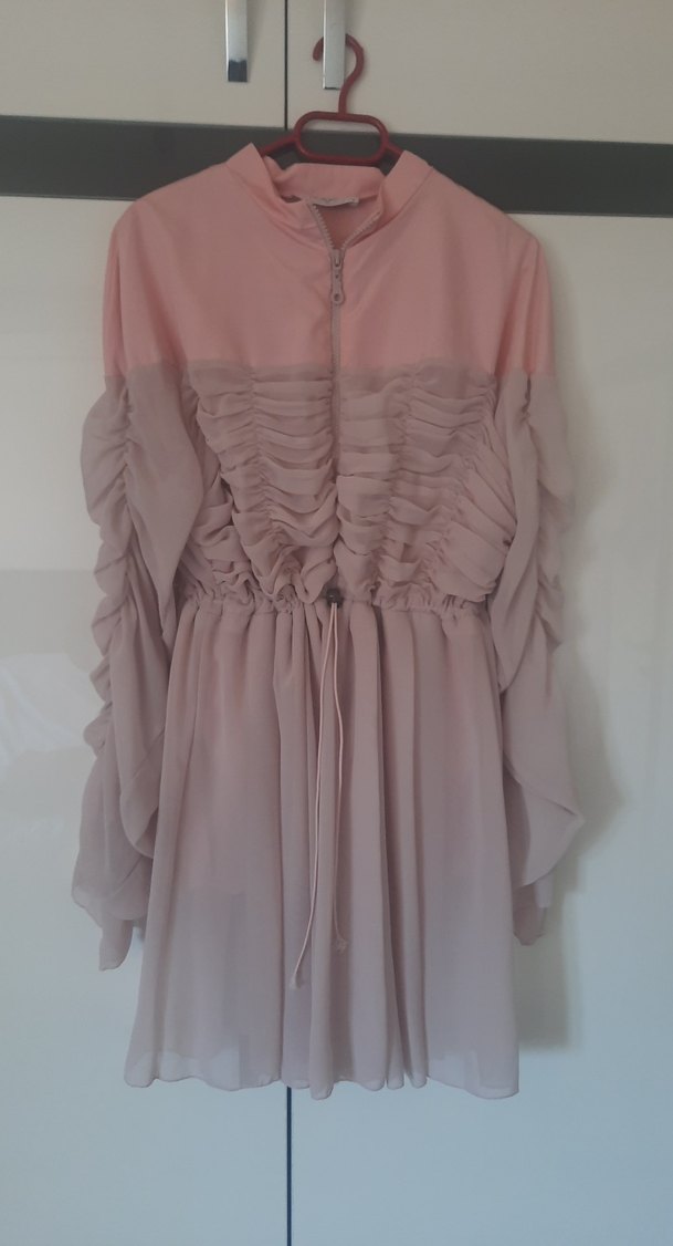 Piliseli Uzun Kollu Pembe Hamile Bluzu - Görsel 5