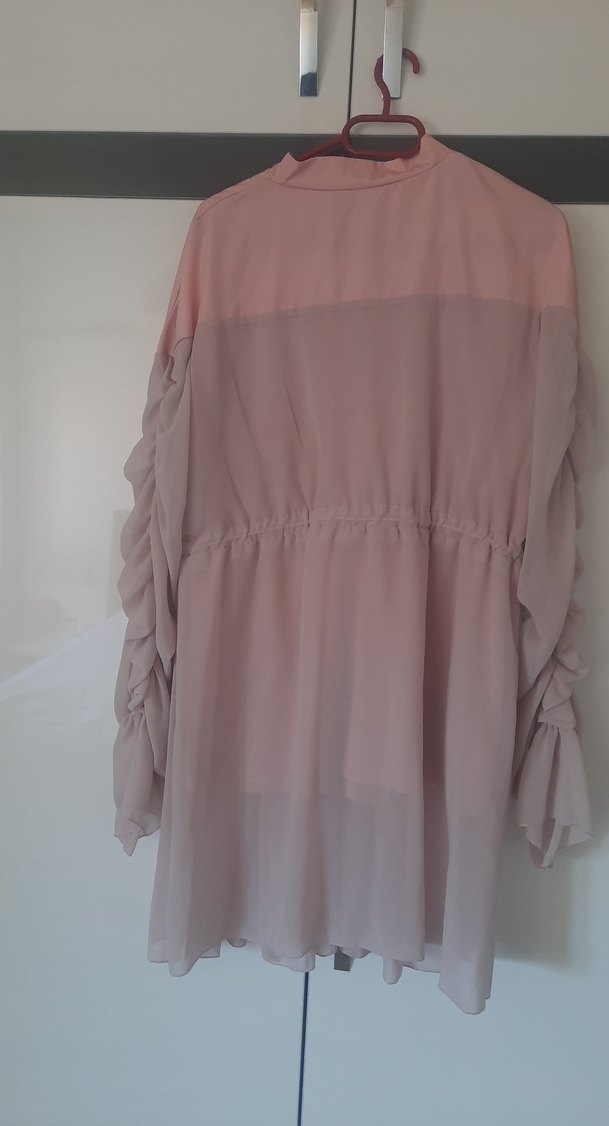 Piliseli Uzun Kollu Pembe Hamile Bluzu - Görsel 4