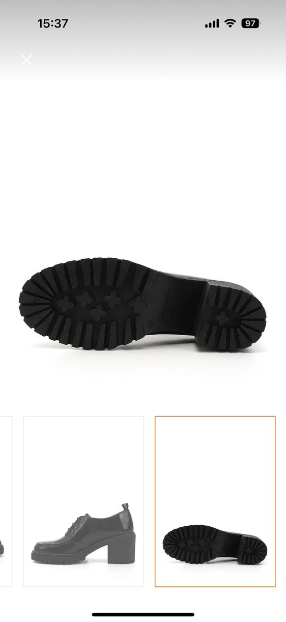 Siyah Hakiki Deri Kadın Oxford Ayakkabı - Görsel 4