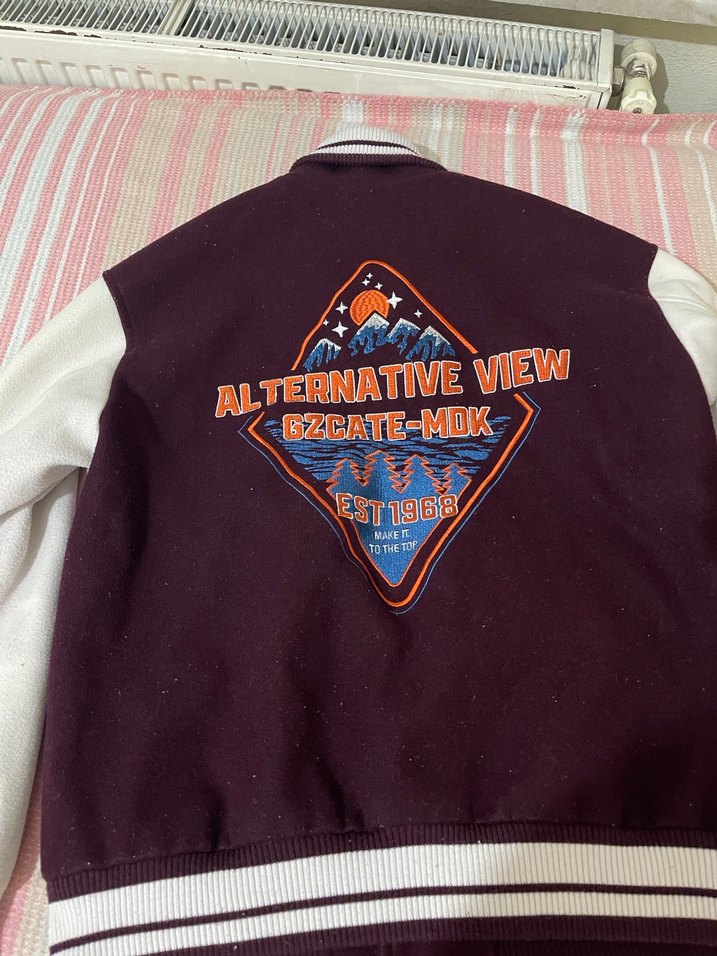 Bordo Düğmeli Street Wear Oversize Ceket - Görsel 2