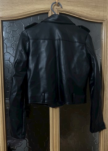 Siyah Deri Biker Ceket - Görsel 2