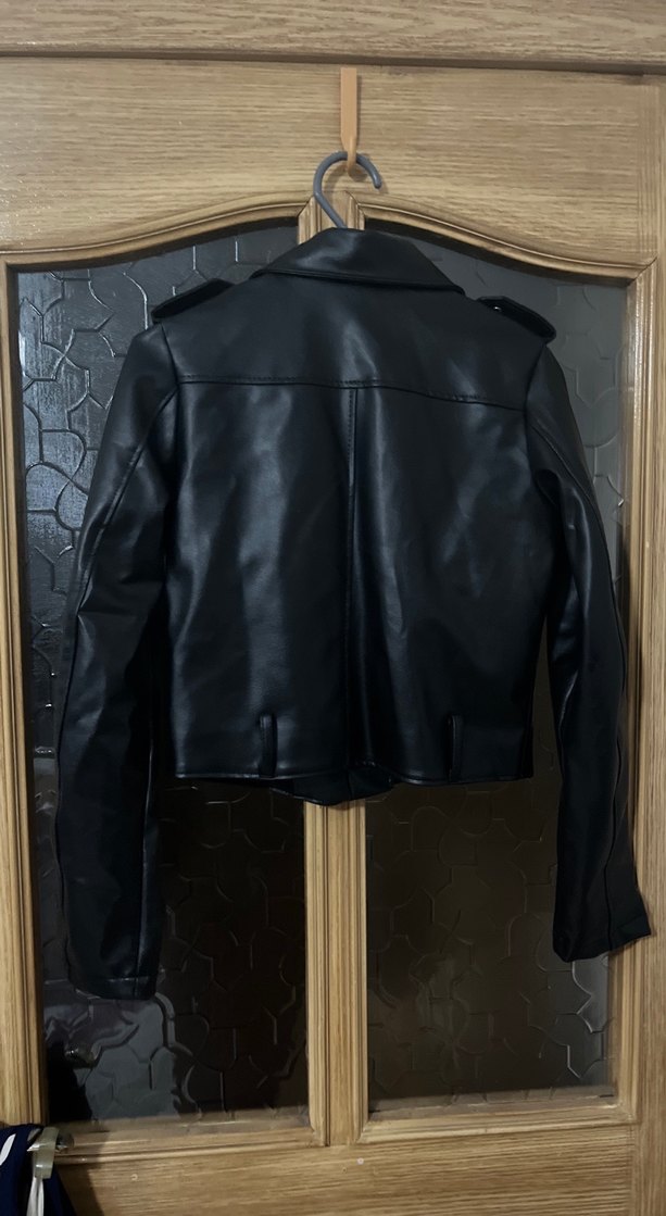 Siyah Deri Biker Ceket - Görsel 2