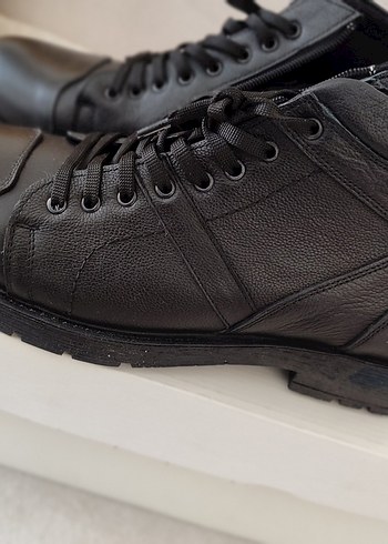 45 numara Siyah Deri Erkek Bot kauçuk taban - Görsel 6