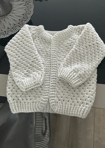 Beyaz Örgü Kadın Triko - Görsel 2