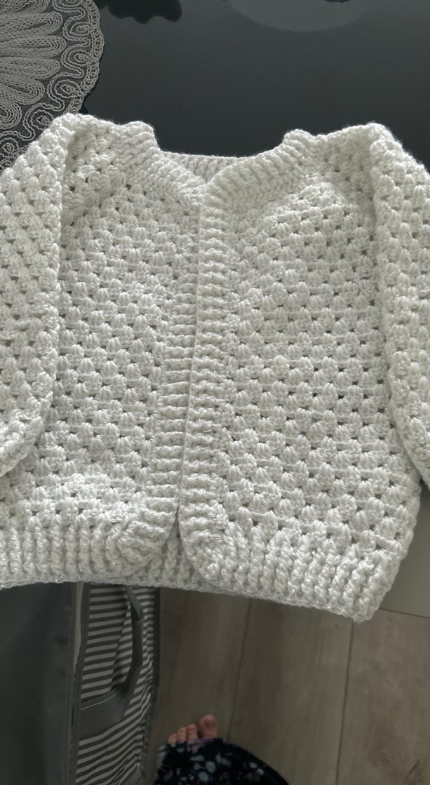 Beyaz Örgü Kadın Triko - Görsel 3