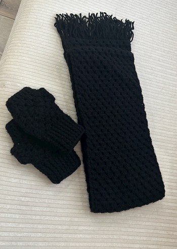 Siyah Uzun Erkek Atkı - Görsel 2