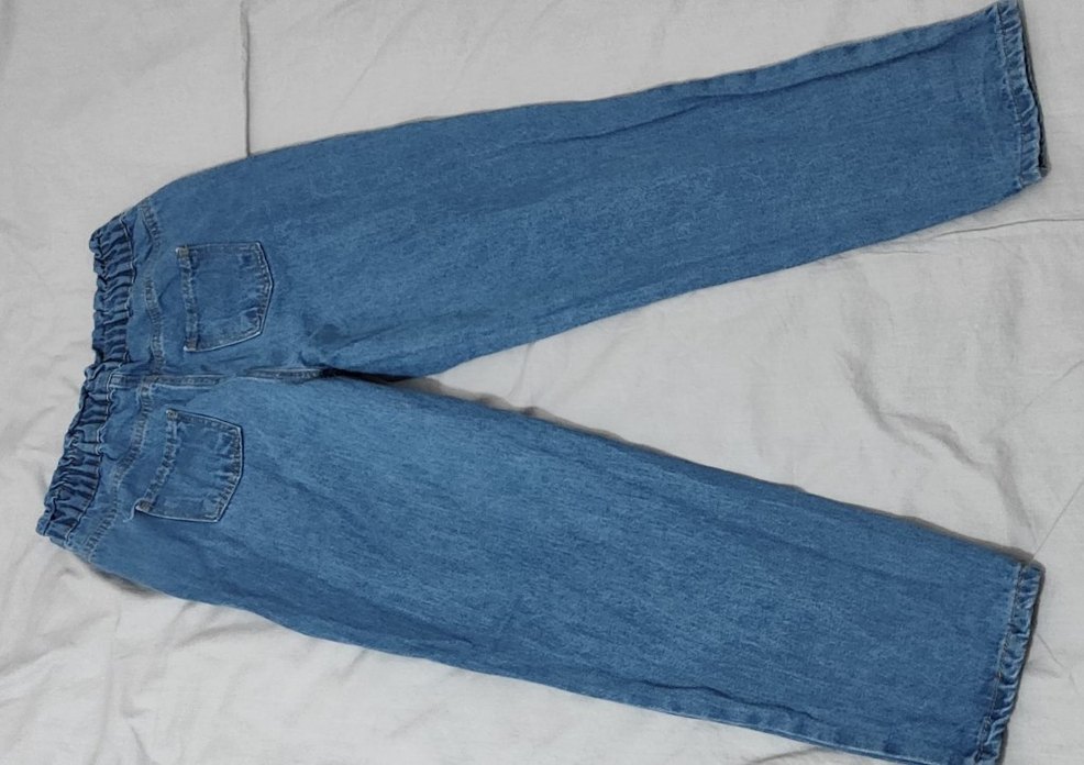 Gri Mavi Kadın Denim Bol Kesim Midi Jean - Görsel 2