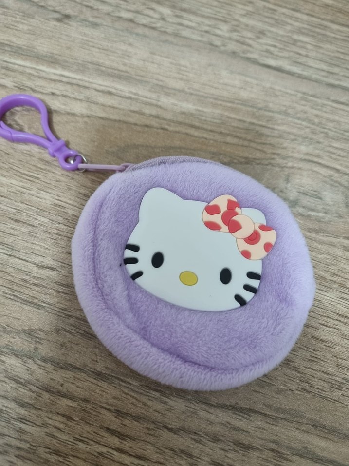 Mor Renkli Hello Kitty Peluş Cüzdan - Görsel 2