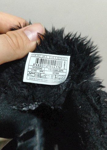 Siyah Deri Kürklü Kadın Dolgu Topuk Bot - Görsel 5