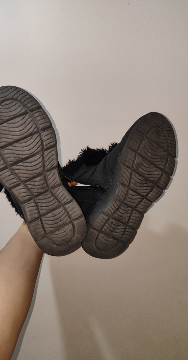 Siyah Deri Kürklü Kadın Dolgu Topuk Bot - Görsel 4