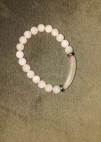 Pembe Boncuklu Kadın Bileklik. Doğal Taş , Almanya'dan gelme - Görsel 2