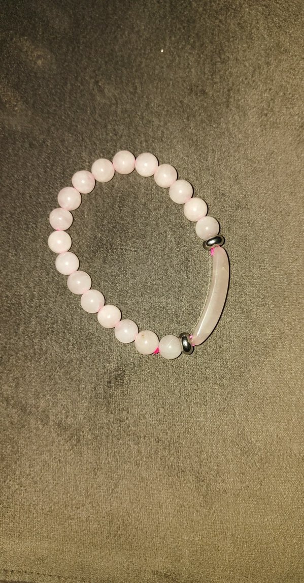 Pembe Boncuklu Kadın Bileklik. Doğal Taş , Almanya'dan gelme - Görsel 2