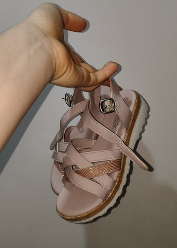 Pembe Dolgu Topuklu Kadın Sandalet - Görsel 3