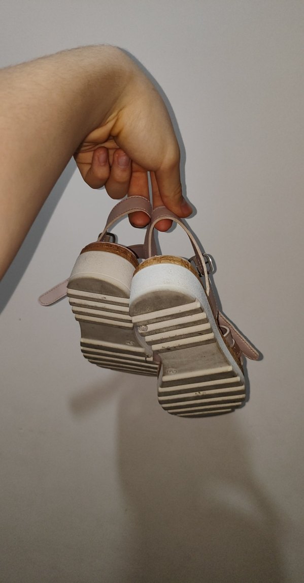 Pembe Dolgu Topuklu Kadın Sandalet - Görsel 2