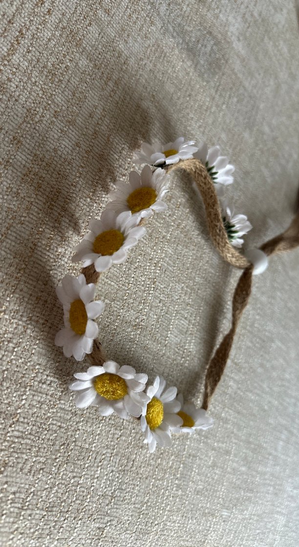 Bohem Papatya Desenli Örgü Saç Aksesuarı - Görsel 3