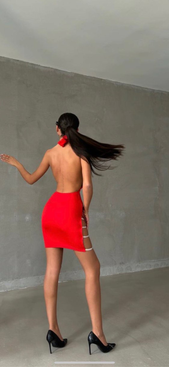 Kırmızı gümüş detaylı - Görsel 3