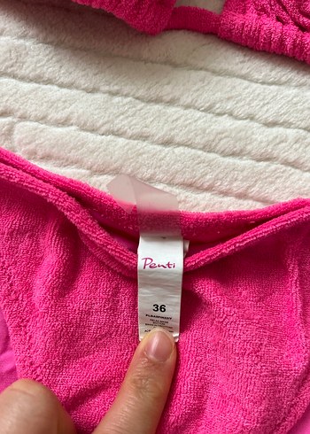 Pembe İpli Havlu Kumaş Bikini Takımı - Görsel 2