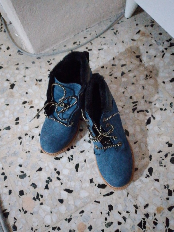 unisex Mavi Erkek Botları, Kemer Detaylı, Sokak Stili - Görsel 3