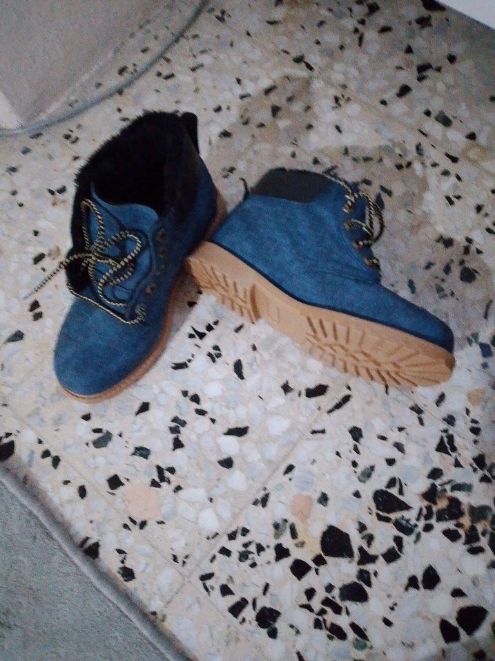 unisex Mavi Erkek Botları, Kemer Detaylı, Sokak Stili - Görsel 4