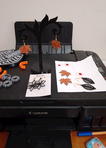 3D TASARİM Kahverengi Boncuklu Mini Bohem Küpeler - Görsel 2