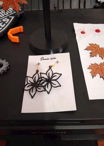 3D TASARİM Kahverengi Boncuklu Mini Bohem Küpeler - Görsel 3