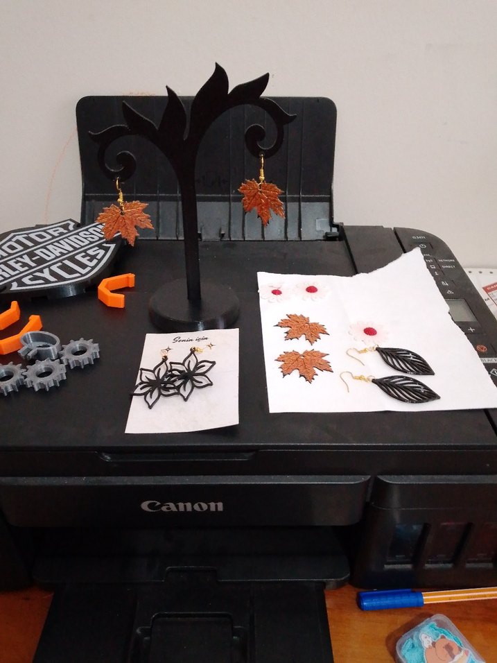 3D TASARİM Kahverengi Boncuklu Mini Bohem Küpeler - Görsel 2