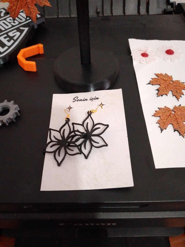 3D TASARİM Kahverengi Boncuklu Mini Bohem Küpeler - Görsel 3