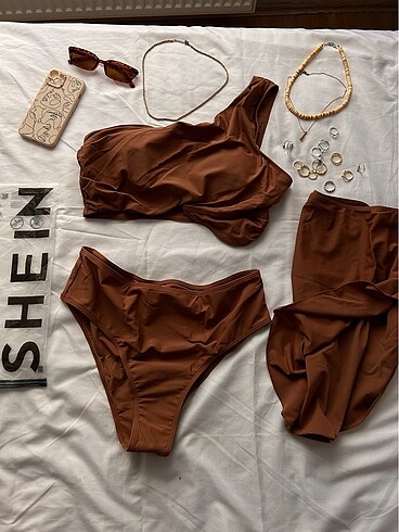 xl Beden kahverengi Renk Shein bikinii